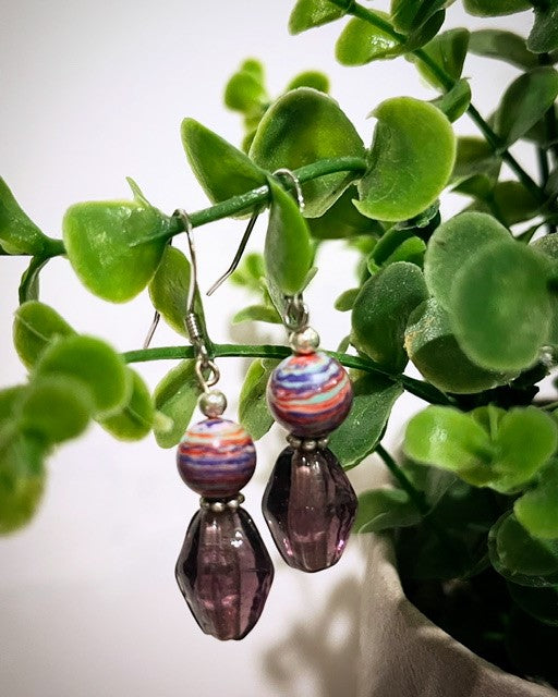 Purple Beads on Hooks